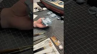 Thumbnail: Weathering the main turrets for 1:200 Yamato #plasticmodels #japanesebattleship #realisticmodels