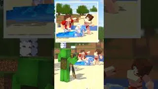 Thumbnail: JJ Incredible Skill on Mermaid and JJ Sister 🧜‍♀️🥵 - MAIZEN Minecraft Animation #maizen #shorts
