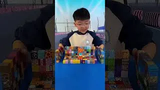 Thumbnail: Building Minecraft Magnetic Block House For Teddy 🧸🏠 #shortvideo #funny #gift