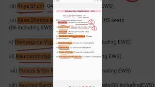 Thumbnail: PG IN AYURVEDA 2025 State ayurvedic college Lucknow total seat metrix subject wise #aiapget2025