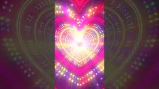 Thumbnail: #Shorts Heart Tunnel Background🌈Neon Heart Light dots│Screensaver │ Room Lighting Background