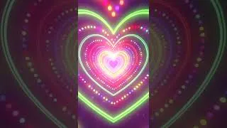 Thumbnail: #Shorts Heart Tunnel Background🌈Neon Heart Light dots