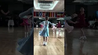 Thumbnail: Sonya having fun at the ballroom dance competition doing a Cha Cha #bdk #kidsdance