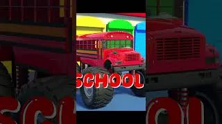 Thumbnail: Wheels on the Bus - Monster Trucks Wheels Swap | Firetruck and Bus short | Kids Short & Kids Songs