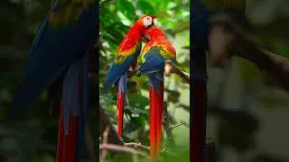 Thumbnail: A scarlet macaw spa day. 💆‍♂️🦜 #scarletmacaw #peacefulnature