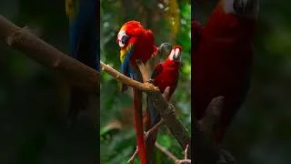 Thumbnail: Just two Scarlet Macaws doing Scarlet Macaw things ❤️ #peacefulnature #macaws #scarletmacaw