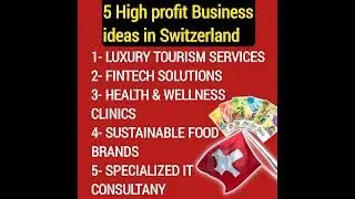 Thumbnail: Top 5 High profit Business ideas In Switzerland | Switzerland Business ideas #Shorts #ytshorts