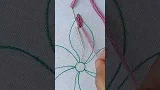 Thumbnail: How to do hand embroidery leaf flower 2 #handbroidery #beginnersstitch #bordado