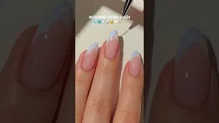 Thumbnail: minimal stripe nails! 🩵🪽🦋#shiningnails #nails #summernailart #shorts #instagram #nailsnails