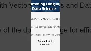 Thumbnail: R programming language for Data science #datascience #rcourse#datasciencecourse #freecourse