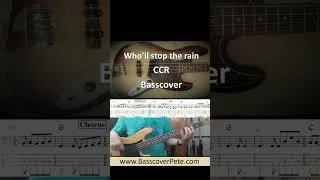 Thumbnail: CCR Who'll stop the rain Bass Cover Tabs Score #basscover #basscoverwithtabs