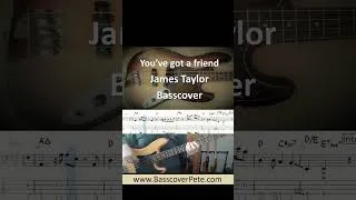 Thumbnail: You've got a friend James Taylor Bass Cover Tabs Score Chords #basscover #basscoverwithtabs