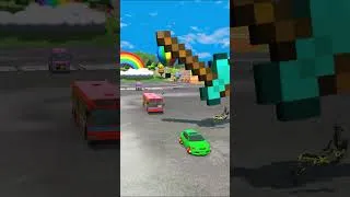 Thumbnail: Cars Vs Minecraft Huge Hammer 🚗 #shorts