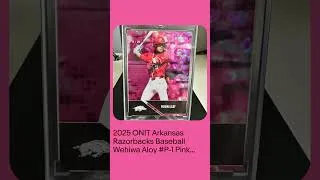 Thumbnail: 2025 ONIT Arkansas Razorbacks Baseball Wehiwa Aloy #P-1 Pink Holo Parallel #/15