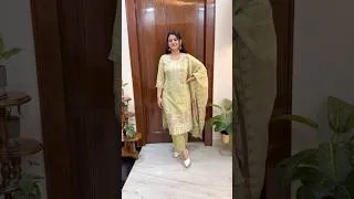 Thumbnail: Festive Wear Embroidered Kurta Sets, Cotton Co-Ords Set, Summer Special Kurta Pant Set For Women