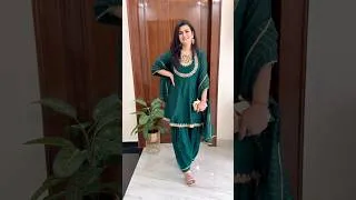 Thumbnail: हरियाली तीज Special Kurta Pant Set With Dupatta, Embroidered Kurta Palazzo Set, Kurta Salwar Set