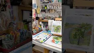 Thumbnail: New work on my easel #artstudio #loosepaintingstyle #expressivelandscapes