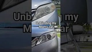 Thumbnail: unblinding my mom's car #headlightrestoration #beforeandafter #toyotasienna #diy