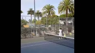 Thumbnail: 2 year old Rotate his whole body to create top spin Santa Monica Tennis