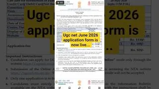 Thumbnail: Ugc net June 2026 application form #ugcnet #ugcnetjrf  #ugcnetapplicationform2026  #ugcnetexam