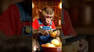 Thumbnail: 🐒🐶💥 Monkey NaNa Rescues a Puppy Trapped Under Heavy Rocks! 😱❤️#shorts