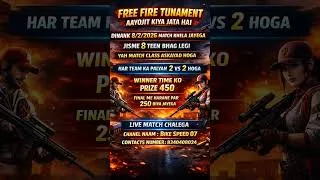 Thumbnail: FREE FIRE Tournament Live 🔥 | 2vs2 Clash Squad | ₹450 Winner Prize | Bike Speed 07 #winterclash