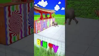 Thumbnail: 3D animation of animals crossing the fountain #shorts