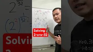 Thumbnail: Solving 2^x=x^32 (just the integer solution)