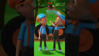 Thumbnail: Blippi Meets Himself... IN THE PAST? 🕓⌛ #blippi #dinosaur #shorts