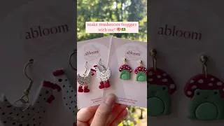 Thumbnail: making one of my best sellers - mushroom froggy earrings! #froglover #polymerclayearrings