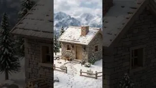 Thumbnail: Building a Cozy Snow Cabin in Miniature! ❄️ Satisfying Timelapse