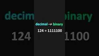 Thumbnail: Convert decimal to binary EASY! #computerscience #coding #programming