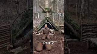 Thumbnail: Building a warm and cozy viking bushcraft shelter. Part 2 FULL