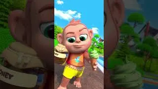Thumbnail: Monkey Stole the Sweet Treats—Baby Cops Chase Him! 🚨🍯 #SweetTreatHeist#Monkey #PoliceChase #Honey