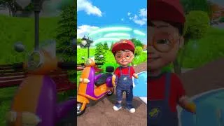 Thumbnail: The Police Bike BROKE—Baby Mechanic Saved It! 😱🔧 #MiniHero#TinyAdventure #PoliceBike #KidsCartoon