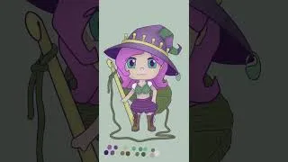 Thumbnail: Drawing a Cute Little Crochet Witch #crochet #digitalart #fantasyartwork