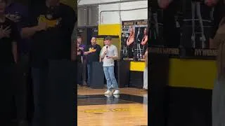 Thumbnail: Braden Rumfelt sings National Anthem at High School Basketball Game #americanidol #americanidol2026