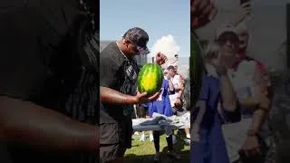 Thumbnail: The Watermelon Farmer tries the Dion Dawkins Watermelon Challenge! #shorts #nfl #nascar #challenge