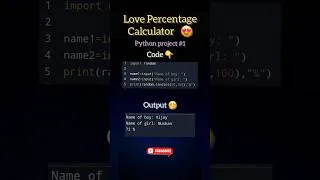 Thumbnail: 🤯 Python Love Calculator ❤️#python #coding #programming #shorts