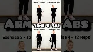 Thumbnail: ✅️4 Exercises/12 reps x 4 times. Easy upper body workout. #homeworkouts #dumbbellworkout #armsandabs