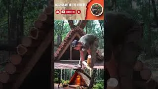 Thumbnail: Cutting Bamboo to Complete The Front Wall and Building a Wooden Door Frame Under a Giant Fallen Tree
