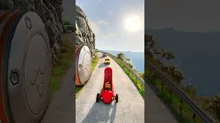 Thumbnail: Can Any Car Survive These Giant Bollards? 😱 | BeamNG.drive Shorts #beamngdrive #crashdrive  #beamng