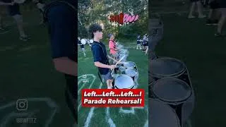 Thumbnail: PARADE TIME! #drumline #drums OMHS Band rehearses for the Homecoming Parade!  Battery keeps time! 👍