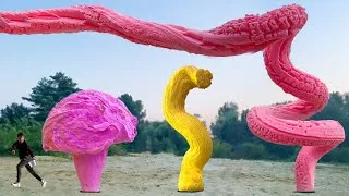 Thumbnail: Mixed a lot of Coca - Cola & Mentos inside 4 underground hole #shorts