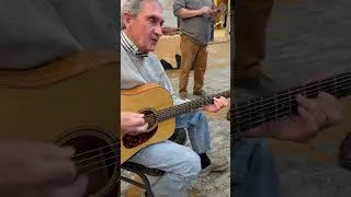 Thumbnail: Mike Riddle of the Primitive Quartet giving a Byrd D18 a whirl at #bluegrassfirstclass