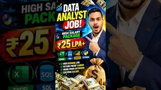 Thumbnail: 🚀Data Analyst Roadmap 2026 | 😱25LPA+ #DataAnalyst#Excel#SQL#PowerBI#Python#TechJobs#datascience
