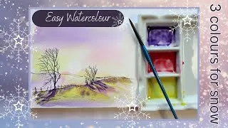 Thumbnail: Easy Ink & Watercolour : How to paint a sunset or sunrise, winter sky.