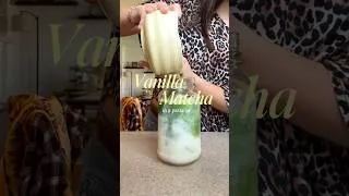 Thumbnail: my vanilla matcha in a chunky pasta jar 😌🍵