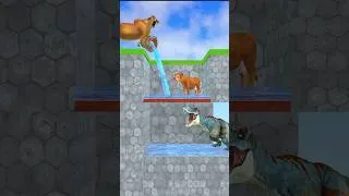 Thumbnail: Take The Water Challenge! 🐄 Cow Cartoon Vs Dinosaurs #shorts #cow #tiger #cartoonanimals