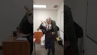 Thumbnail: Kate's  homemade "Queen of Dragons" costume with puppet dragon named Disco - October 31, 2023